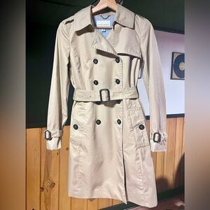 Banana Republic Tan Women’s Double Breasted Trench Coat Sz Small